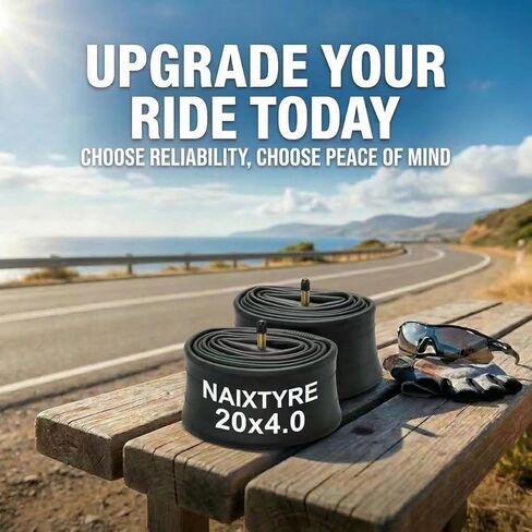 20x4.0 Fat Bike Inner Tubes, Heavy-Duty Butyl Rubber Schrader Valve Tubes Compatible with 20 Inch Vintage, Gravel, Mountain, Electric and City Bikes in Kuwait