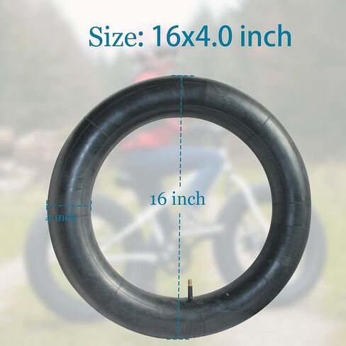 1/2 PCS 16x4.0 Bike Inner Tube | Schrader Valve | for 16 Inches Fat Tire, Snow & Sand Bikes | Heavy-Duty Rubber in Kuwait