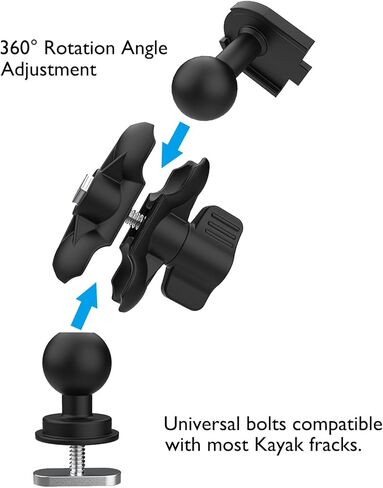 Kayak Phone Holder Mount with 8-Claw Anti-Slip Fixing, 360° Adjustable Kayak Phone Holder Compatible with 4.7-7 Inch Phones Kayak Rail Accessories in Kuwait