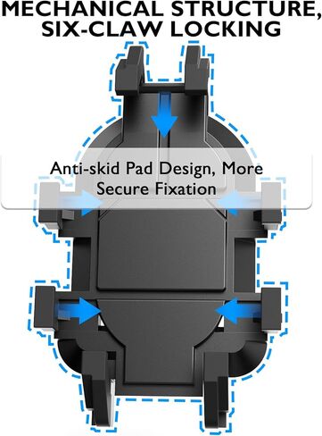 Kayak Phone Holder Mount with 8-Claw Anti-Slip Fixing, 360° Adjustable Kayak Phone Holder Compatible with 4.7-7 Inch Phones Kayak Rail Accessories in Kuwait