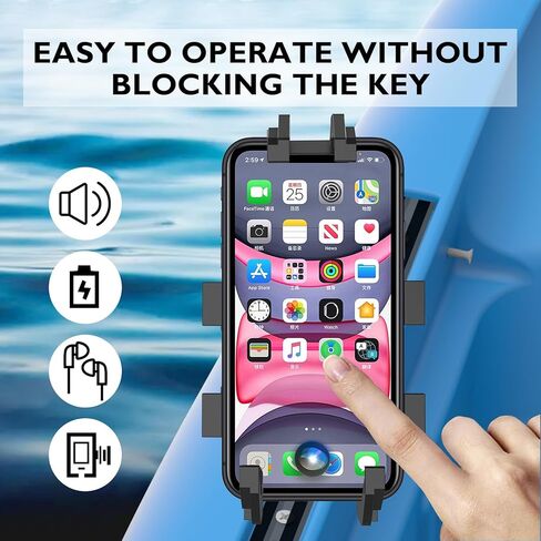 Kayak Phone Holder Mount with 8-Claw Anti-Slip Fixing, 360° Adjustable Kayak Phone Holder Compatible with 4.7-7 Inch Phones Kayak Rail Accessories in Kuwait