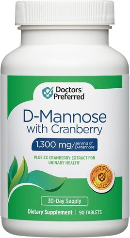 D-Mannose 1300 MG المفضل لدى الأطباء مع ملحق 500 MG من التوت البري - تركيبة متميزة (90 قرصًا نباتيًا) in Kuwait