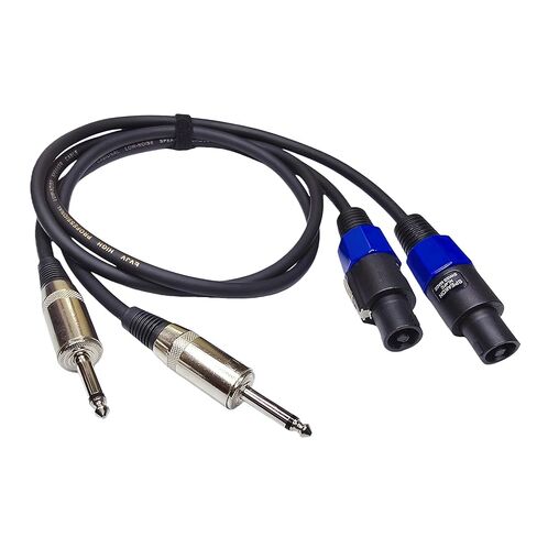 Speakon to 1/4" Male Speaker Cables, Professional 3.3 Feet 12 Gauge AWG TS Speaker Cable DJ/PA Wire for Speakon Amplifier Connection Cord with Twist Lock - (2 Pack) in Saudi Arabia