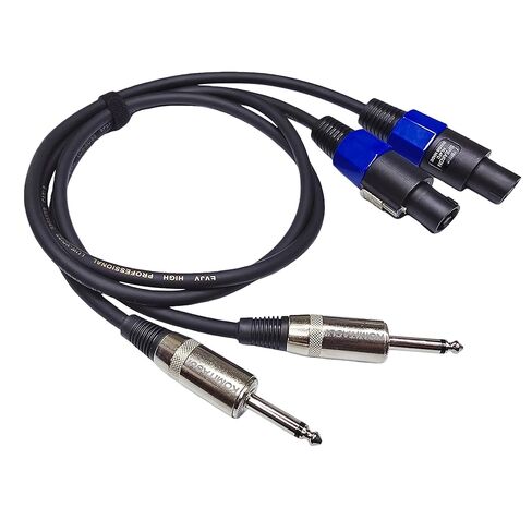 Speakon to 1/4" Male Speaker Cables, Professional 3.3 Feet 12 Gauge AWG TS Speaker Cable DJ/PA Wire for Speakon Amplifier Connection Cord with Twist Lock - (2 Pack) in Saudi Arabia