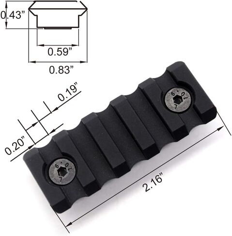 Trirock Picatinny Rail Section 2.2 Inch 5 Slot with Dual Interface for Both Keymod & MLK Rail Mount System in Kuwait