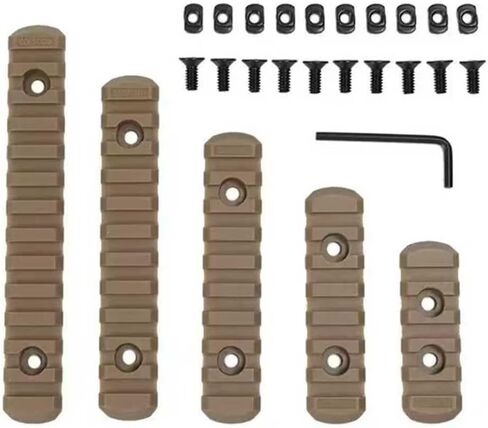 5-Pack Polymer Picatinny Rail Sections Kit, 5/7/9/11/13 Slots Lightweight Rail Mount System for Rifles/Shotguns/Tactical Gear in Kuwait