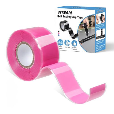 Grip Tape Silicone Rubber Grip Tape Fusion Water-Resistan Tape for Handle，Pull Up Bar, Barbells, Dumbbells, Lacrosse, Sport Equipments and Tools Pink in Saudi Arabia