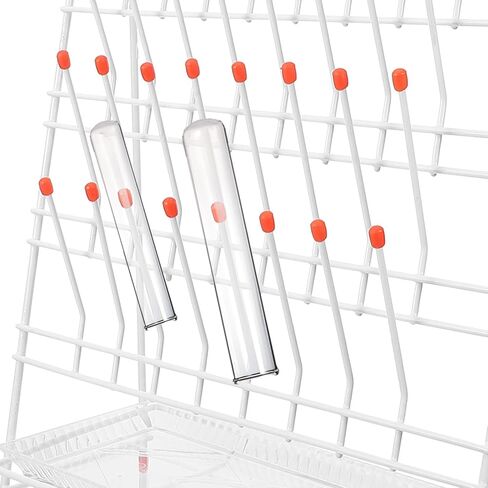 Lab Glassware Drying Rack with 32 Slots, Test Tube Draining Rack for Laboratory Use, Plastic-Coated Tube Holder for Efficient Glassware and Beaker Drainage in Saudi Arabia