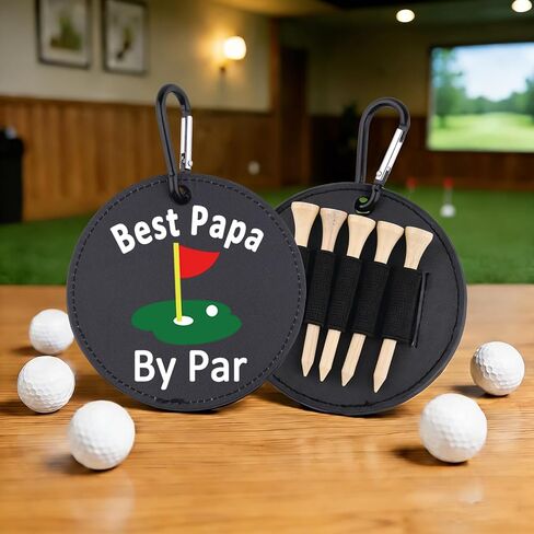 Best Papa by Par Leather Golf Tees Holder Funny Golf Tee Tag for Dad Daddy in Saudi Arabia