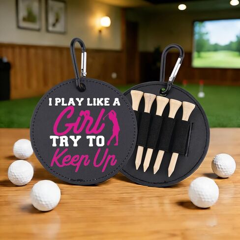 Fun Golf Tees Holder I Play Like A Girl Try to Keep Up Golf Tee Tag for Mom in Saudi Arabia