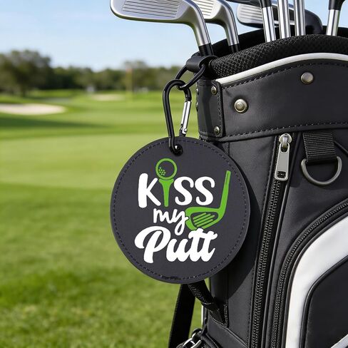 Kiss My Putt Leather Golf Tees Holder Funny Golf Tee Tag Birthday Gift for Uncle Dad Grandpa in Saudi Arabia