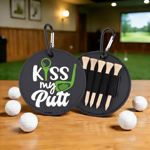 Kiss My Putt Leather Golf Tees Holder Funny Golf Tee Tag Birthday Gift for Uncle Dad Grandpa in Saudi Arabia