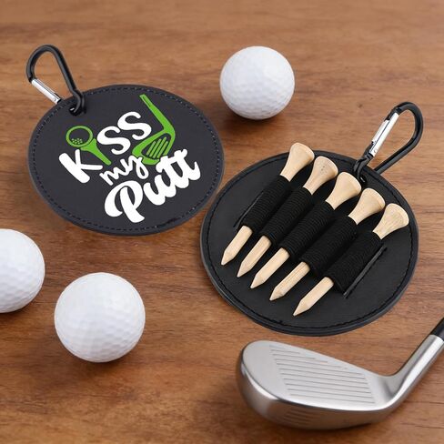 Kiss My Putt Leather Golf Tees Holder Funny Golf Tee Tag Birthday Gift for Uncle Dad Grandpa in Saudi Arabia