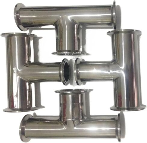 1PCS 1.5'' 25MM Tri Clamp 3 Way Tee 304 Stainless Steel Ferrule Tee Connector Pipe Fitting 1.5 Tri in Saudi Arabia