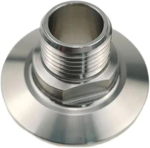 1/2" 1/4" 3/4" Sloted NPT Male Adatper Stainless Steel SS304 Tri Clamp 1.5" OD 50.5mm(1/2") in Kuwait