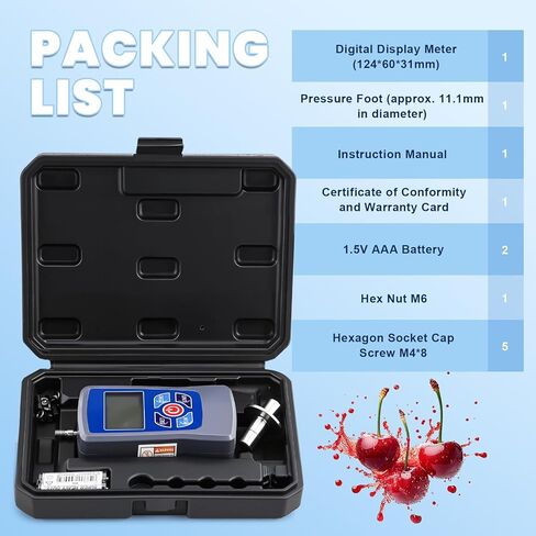 NEWTRY Digital Fruit Penetrometer Handheld Hardness Tester with Pressure Foot Fruit Firmness Sclerometer for Determining The Maturity Level of Fruit in Kuwait