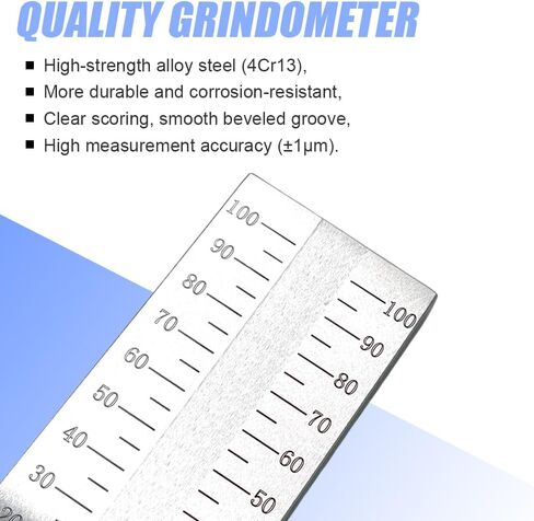 0-100um Grindometer Fineness Gauge, Replacement for BAOSHISHAN Stainless Steel Fineness of Grind Gauge with 2 Scrapers & Case, ISO Standard Single Groove (100μm, 8Hegman) in Kuwait