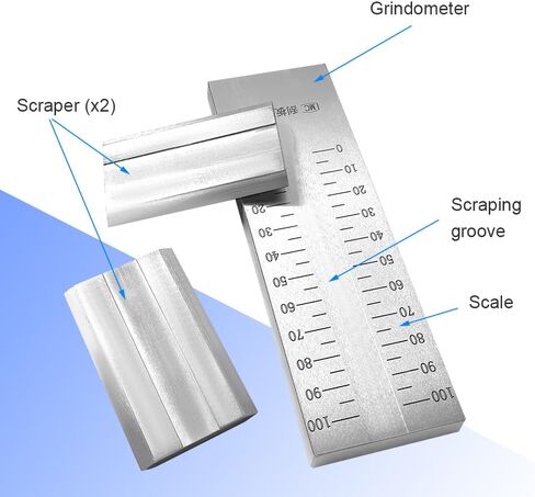 0-100um Grindometer Fineness Gauge, Replacement for BAOSHISHAN Stainless Steel Fineness of Grind Gauge with 2 Scrapers & Case, ISO Standard Single Groove (100μm, 8Hegman) in Kuwait