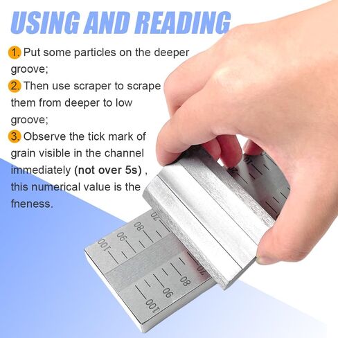 0-100um Grindometer Fineness Gauge, Replacement for BAOSHISHAN Stainless Steel Fineness of Grind Gauge with 2 Scrapers & Case, ISO Standard Single Groove (100μm, 8Hegman) in Kuwait