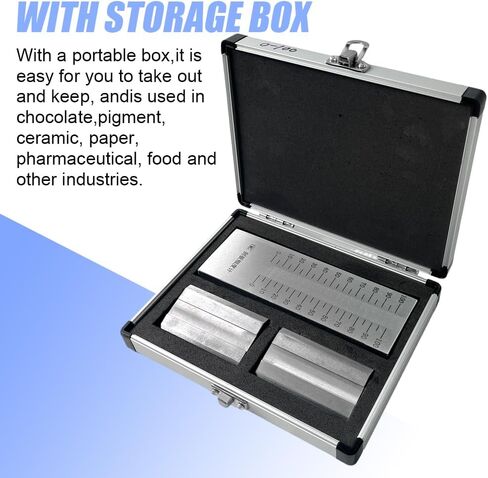 0-100um Grindometer Fineness Gauge, Replacement for BAOSHISHAN Stainless Steel Fineness of Grind Gauge with 2 Scrapers & Case, ISO Standard Single Groove (100μm, 8Hegman) in Kuwait