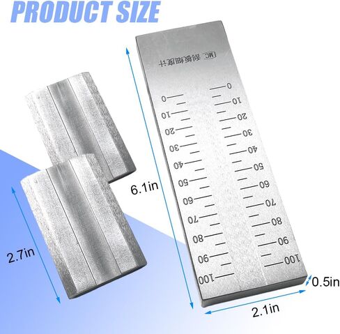 0-100um Grindometer Fineness Gauge, Replacement for BAOSHISHAN Stainless Steel Fineness of Grind Gauge with 2 Scrapers & Case, ISO Standard Single Groove (100μm, 8Hegman) in Kuwait