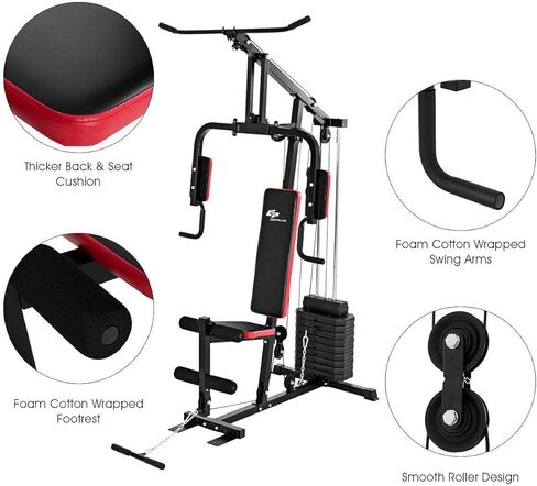 Goplus Multifunction Home Gym System Weight Training Exercise Workout Equipment Fitness Strength Machine for Total Body Training in Saudi Arabia