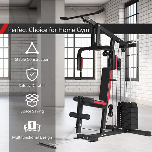 Goplus Multifunction Home Gym System Weight Training Exercise Workout Equipment Fitness Strength Machine for Total Body Training in Saudi Arabia
