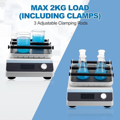 PER4MANCE Laboratory Orbital Shaker with 20mm Amplitude, 40-300rpm Adjustable Speed, 2KG Capacity, LCD Display, Timer(1min-23h59min) & Continuous Mode for Lab Use in Kuwait