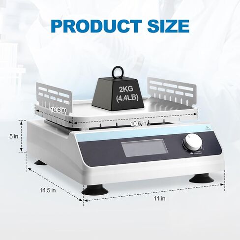 PER4MANCE Laboratory Orbital Shaker with 20mm Amplitude, 40-300rpm Adjustable Speed, 2KG Capacity, LCD Display, Timer(1min-23h59min) & Continuous Mode for Lab Use in Kuwait