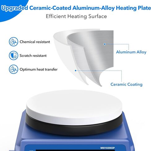 FOUR E'S SCIENTIFIC 5 Inch Pro Magnetic Stirrer Hotplate 100-1500RPM, Upgraded Ceramic-Aluminum Heating, Max Temp 280℃, Max 5L Capacity, 110V Stir Plate with Temp Probe Sensor (Not Include Stand) in Saudi Arabia