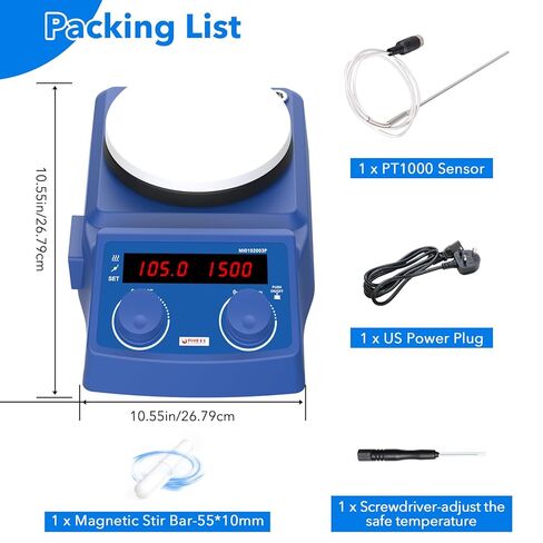 FOUR E'S SCIENTIFIC 5 Inch Pro Magnetic Stirrer Hotplate 100-1500RPM, Upgraded Ceramic-Aluminum Heating, Max Temp 280℃, Max 5L Capacity, 110V Stir Plate with Temp Probe Sensor (Not Include Stand) in Saudi Arabia