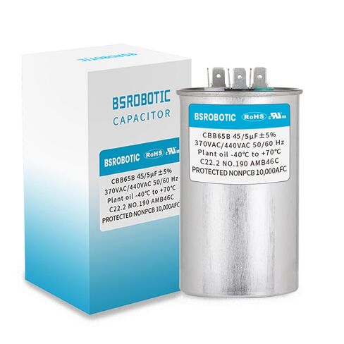 45/5 440v CBB65B AC Capacitor - 45+5 uf ±5% MFD 370/440 Volt Dual Run Round Capacitor, VAC CBB65B Air Conditioner Capacitors for AC Unit Fan Motor Start or Heat Pump or Condenser Straight Cool in Saudi Arabia