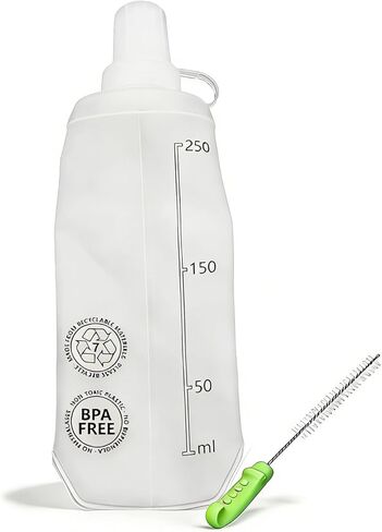 قارورة ناعمة 500 مل، زجاجة مياه ناعمة قابلة للطي من مادة TPU لحزمة الترطيب، سترة للجري، مثانة مياه مدمجة من خلد الماء للسفر والمشي لمسافات طويلة واحتفالات التسلق (أزرق) in Kuwait