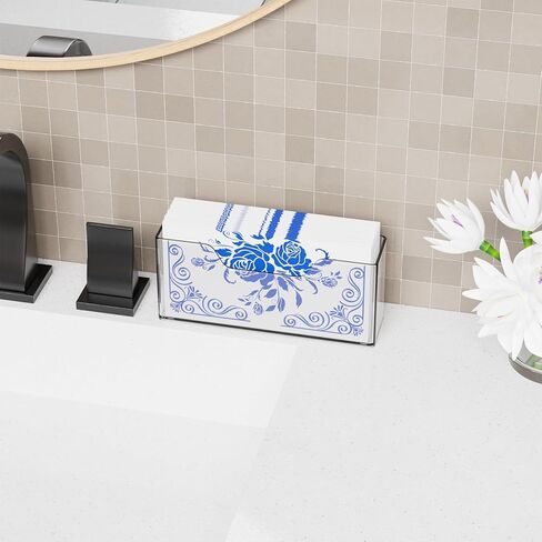 حامل مناديل الحمام الأكريليك من Yieach - صينية حامل مناشف الضيوف العمودية بطول 9 بوصات لمنشفة اليد التي تستخدم لمرة واحدة، موزع مناديل الحمام الشفاف من لوسيت للمنزل والفندق والمكتب، حزمة من 1 in Kuwait