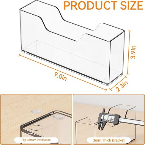 حامل مناديل الحمام الأكريليك من Yieach - صينية حامل مناشف الضيوف العمودية بطول 9 بوصات لمنشفة اليد التي تستخدم لمرة واحدة، موزع مناديل الحمام الشفاف من لوسيت للمنزل والفندق والمكتب، حزمة من 1 in Kuwait