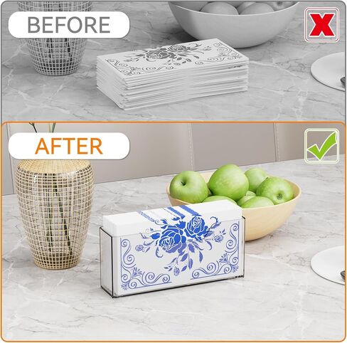 حامل مناديل الحمام الأكريليك من Yieach - صينية حامل مناشف الضيوف العمودية بطول 9 بوصات لمنشفة اليد التي تستخدم لمرة واحدة، موزع مناديل الحمام الشفاف من لوسيت للمنزل والفندق والمكتب، حزمة من 1 in Kuwait