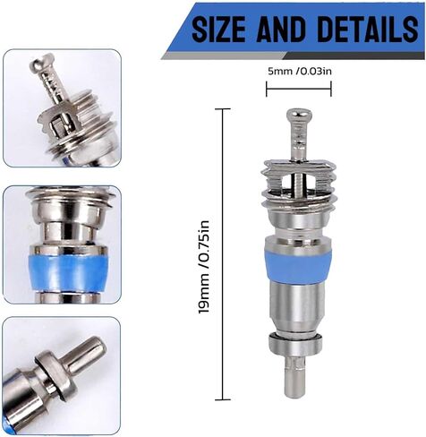 Valve Core for R410 R32 R22 Refrigerant,High Pressure with Teflon Seal,HVAC Replacement Part Ideal for Refrigeration Systems and Air Conditioning,Pack of 50 in Kuwait