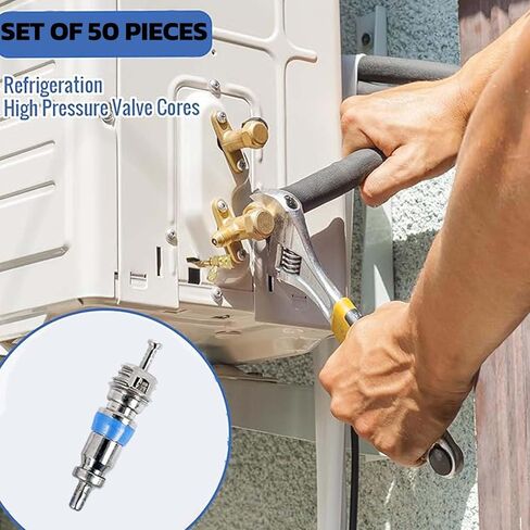 Valve Core for R410 R32 R22 Refrigerant,High Pressure with Teflon Seal,HVAC Replacement Part Ideal for Refrigeration Systems and Air Conditioning,Pack of 50 in Kuwait