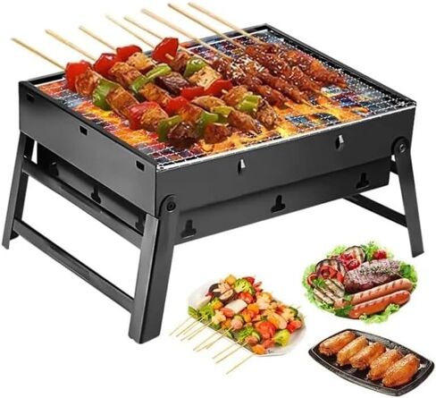 17 Inch Foldable BBQ Charcoal Grill Portable Charcoal Grill Compact Mini Small BBQ Grill Outdoor Travel Backyard Picnic Beach in Saudi Arabia