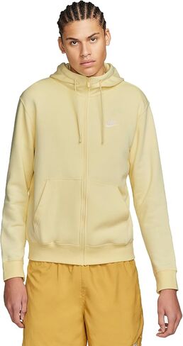 Nike Sportswear Club Fleece Men's Full-Zip Hoodie (BV2645-247, Khaki/Khaki/White) Size Medium in Saudi Arabia