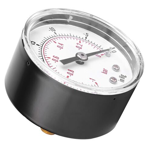 LiebeWH Vacuum 1/8 BSPT نحاس مع غطاء شفاف لاستخدام زيت الماء والهواء - نطاق 50 مم -1-0Bar ​​-30-0inHg in Saudi Arabia