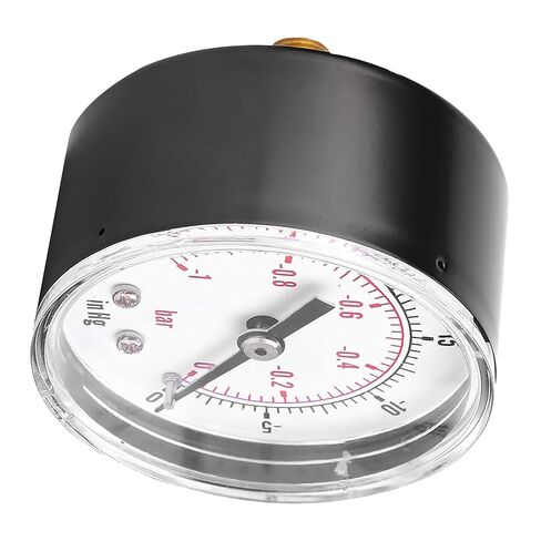 LiebeWH Vacuum 1/8 BSPT نحاس مع غطاء شفاف لاستخدام زيت الماء والهواء - نطاق 50 مم -1-0Bar ​​-30-0inHg in Saudi Arabia