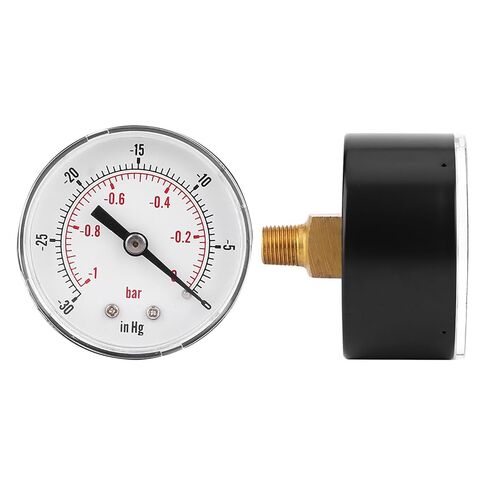 LiebeWH Vacuum 1/8 BSPT نحاس مع غطاء شفاف لاستخدام زيت الماء والهواء - نطاق 50 مم -1-0Bar ​​-30-0inHg in Saudi Arabia