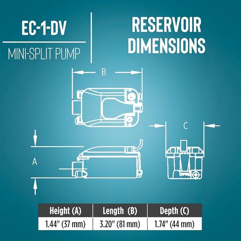 مضخة مكثفة صغيرة EC-1-DV من ليتل جاينت 110-240 فولت، 50/60 هرتز لمكيفات الهواء الصغيرة المنفصلة/بدون قنوات، أزرق، 553507 in Saudi Arabia