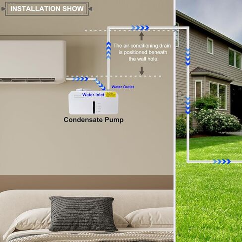 Small HVAC Condensate Pump,110V Indoor Ultra Quiet 25dB Air Conditioner Pump,Removal Drain Condensate for Dehumidifier,Ice Maker,Furnace,33ft Head Lift,Fit for 1-3HP AC Unit,ACP-1 in Kuwait