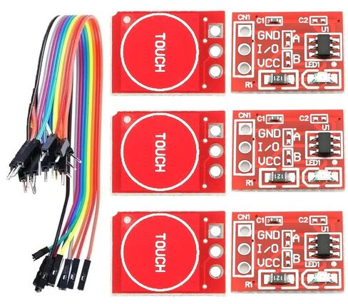 6Pcs TTP223 Digital Capacitive Touch Sensor, Self Calibration Self Lock Button Switch Module 2.5~5.5V for Arduino in Kuwait
