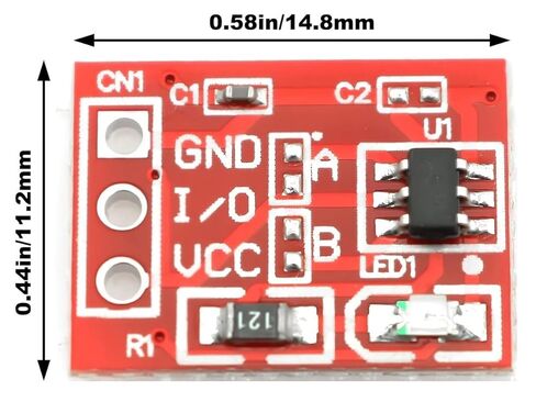6Pcs TTP223 Digital Capacitive Touch Sensor, Self Calibration Self Lock Button Switch Module 2.5~5.5V for Arduino in Kuwait