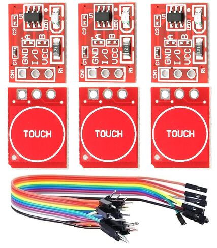 6Pcs TTP223 Digital Capacitive Touch Sensor, Self Calibration Self Lock Button Switch Module 2.5~5.5V for Arduino in Kuwait