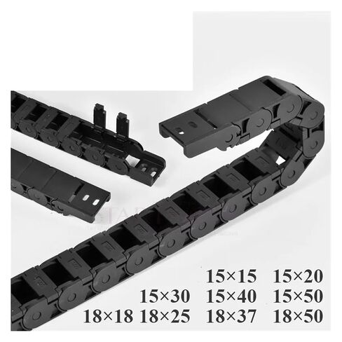 1M Semi-Enclosed Plastic Cable Drag Chain Wire Carrier with End Connectors Towline Router Milling Machine Tool Parts(15x50) in Saudi Arabia