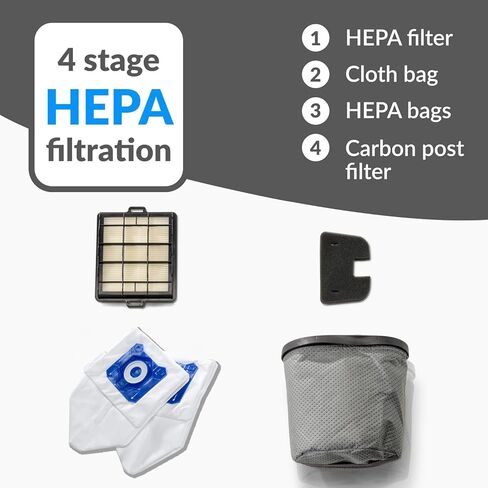 Prolux X8 Pro 10 lb Lightweight Commercial Backpack Vacuum – HEPA Filtration w/Sealed 8 Qt HEPA Bags, 120 CFM Commercial Suction, 50′ Cord, Loaded with Attachments in Kuwait